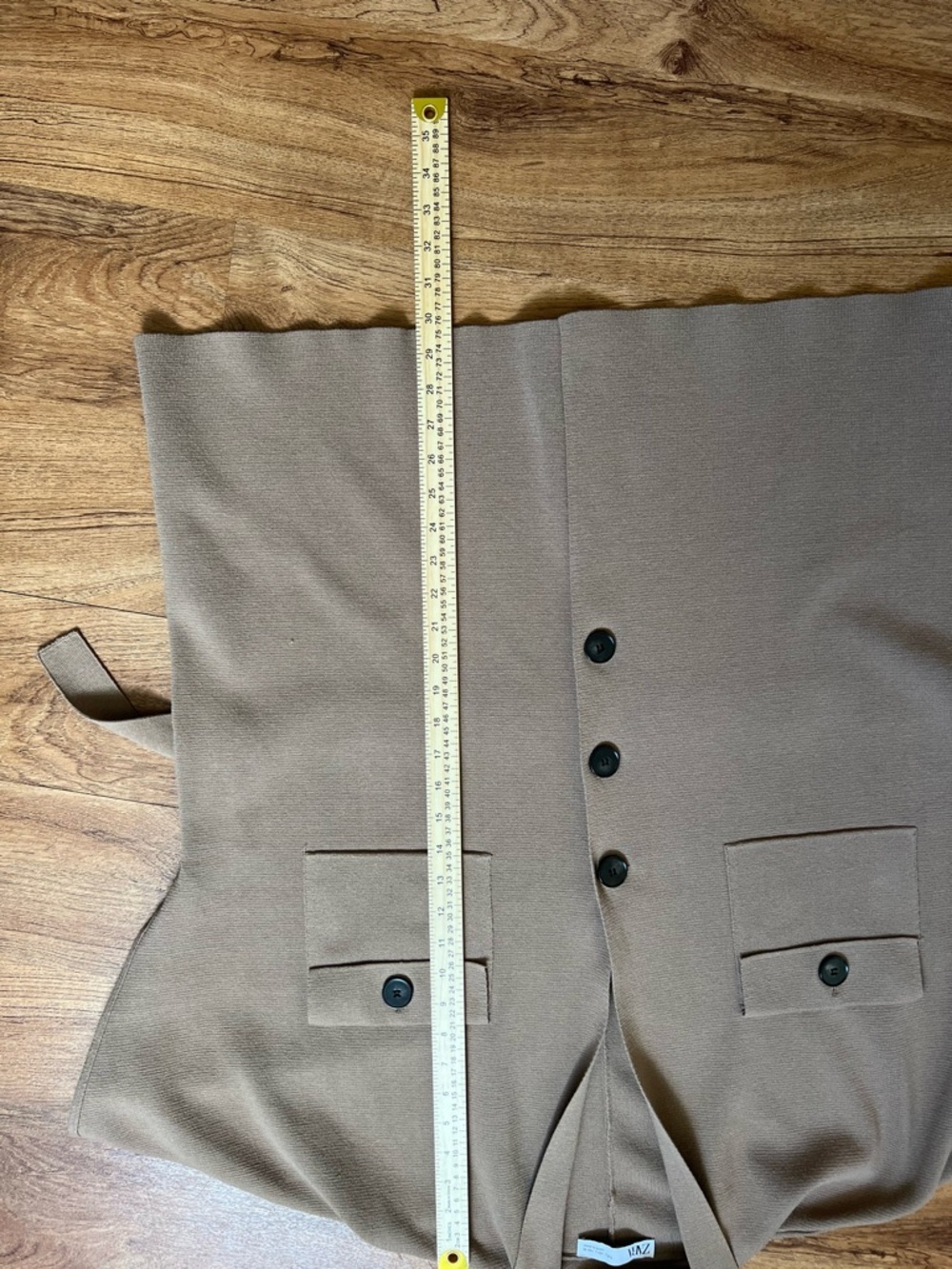 Zara Belted Knit Cardigan L Brown Taupe Minimalist Capsule Layering - Picture 10 of 11